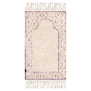 Khamsa Comfort | Muslim Prayer Rug Prayer Mat with Added Foam Padding for Pressure Relief and Motion Absorption Adult Size 65 cm x 110 cm Arabic Style Janamaz in 100% Soft Organic Cotton Fabric Handcrafted Arabic Design | Mauv - Lavender