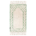 Khamsa Classic | Muslim Prayer Rug Prayer Mat Children Size 55 cm x 100 cm Arabic Style Janamaz in 100% Soft Organic Cotton Fabric Handcrafted Arabic Design | Akhdar - Green