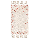 Khamsa Classic | Muslim Prayer Rug Prayer Mat Adult Size 65 cm x 110 cm Arabic Style Janamaz in 100% Soft Organic Cotton Fabric Handcrafted Arabic Design | Zahri - Pink